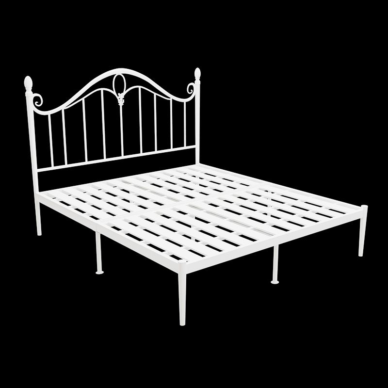 Letto a filo aperto da 45 "a base di metallo standard glam alto con testiera ad arco