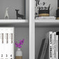 Scandinavian Style Bookshelf Closed Back Bookcase for Study Room with Door