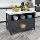33.46" High Rolling Industrial Kitchen Island Stone Kitchen Island Table Clearhalo 'furn' 'furn_kitchen_islands_carts' 'Furniture' 'Kitchen & Dining Furniture' 'Kitchen Islands & Carts' 'kitchen_islands_carts' 1200x1200_4f0c8649-edf7-4d56-b7be-30ba33e19303