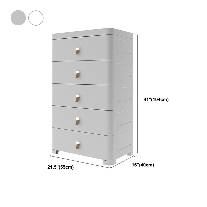 Contemporary Grey / White Chest Plastic Chest with Drawers for Bedroom Clearhalo 'Bedroom Furniture' 'Dressers & Chests' 'dressers_chests' 'furn' 'furn_dressers_chests' 'Furniture' 1200x1200_4f0c92df-5332-4257-961f-aed60e06b247