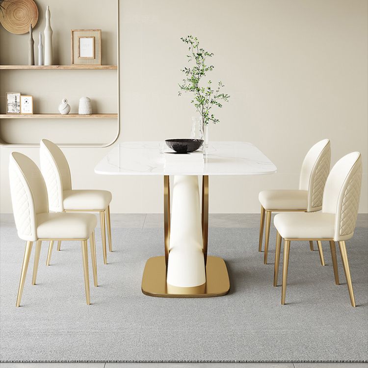 Modern Stone Furniture Set 1/4/5/7 Pcs Standard Height Dining Room Table Set in White Clearhalo 'Dining Room Sets' 'Dining Tables & Seating' 'dining_room_set' 'furn' 'furn_dining_room_set' 'Furniture' 'Kitchen & Dining Furniture' 1200x1200_4f0d2254-bd2e-4c8f-bb03-b2030be3a4e0