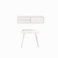 Contemporary Vanity 3 Storage Drawers Dresser with Mirror Stool in White