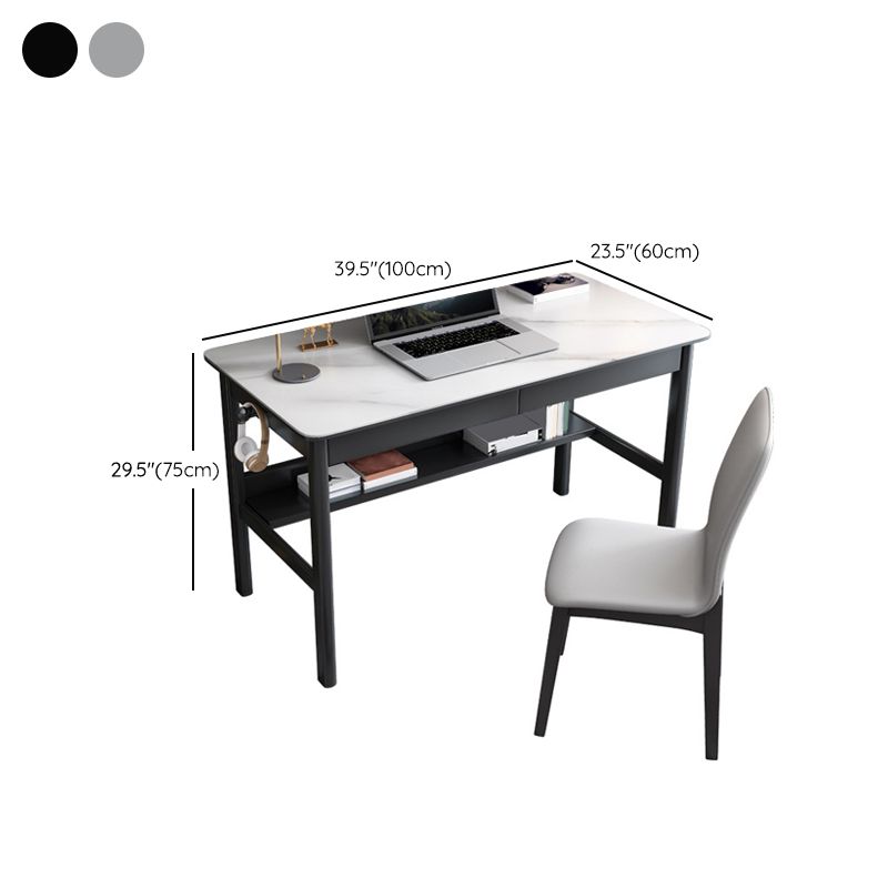 Industrial Office Desk Rectangular Secretary Desk with 2 Storage Drawers Clearhalo 'furn' 'furn_office_desk' 'Furniture' 'Office Desks' 'Office Furniture' 'office_desk' 1200x1200_4f103df6-7aaf-4b42-a4b2-dc84a71d6d6b