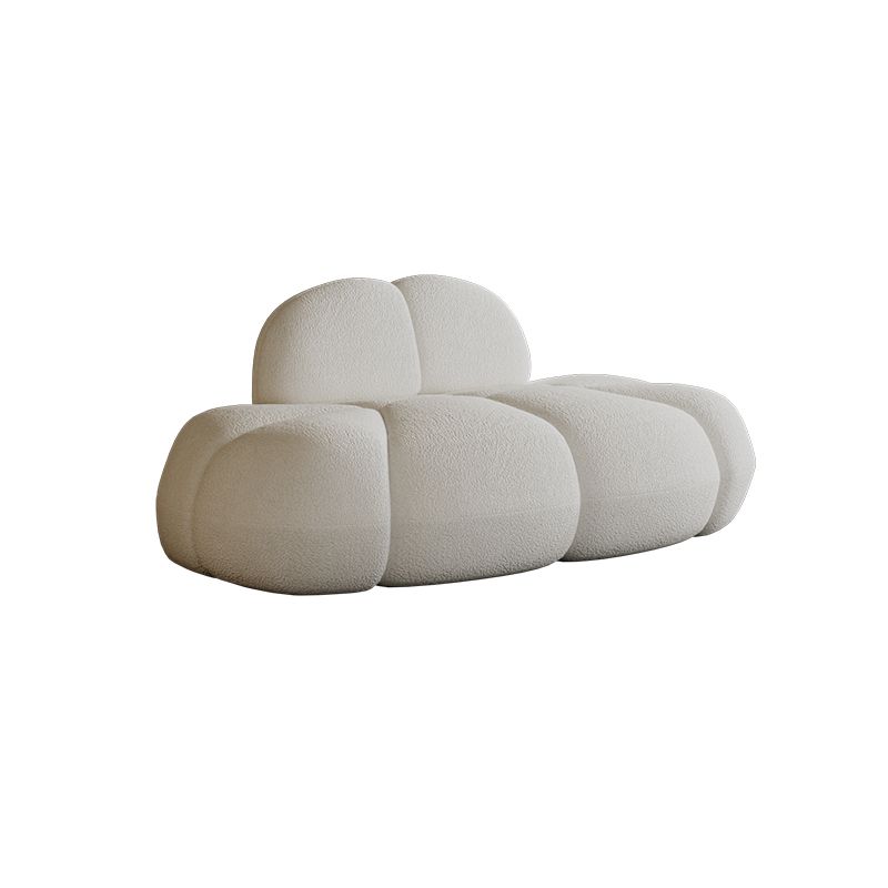 29.5 "H Sofá sin almohada de almohada de lana blanca contemporánea para el brazo para el brazo para apartamento