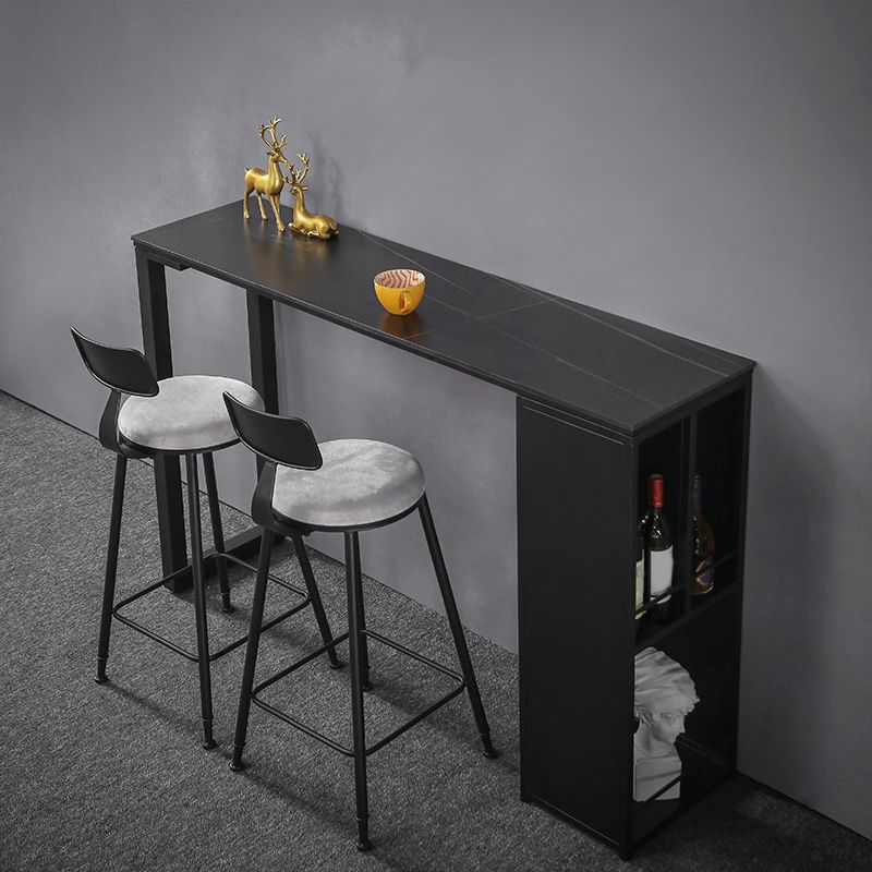 Kitchen Bar Height Counter Height Table Modern Rectangle Pub Table with Wine Storage Clearhalo 'Bar Furniture' 'Bar Tables' 'bar_tables' 'furn' 'furn_bar_tables' 'Furniture' 'furniture_bar_tables' 'Kitchen & Dining Furniture' 'kitchen&dining_furn' 'kitchen' 1200x1200_4f1497bb-a22b-4bca-bc88-eb563ebc0a2f