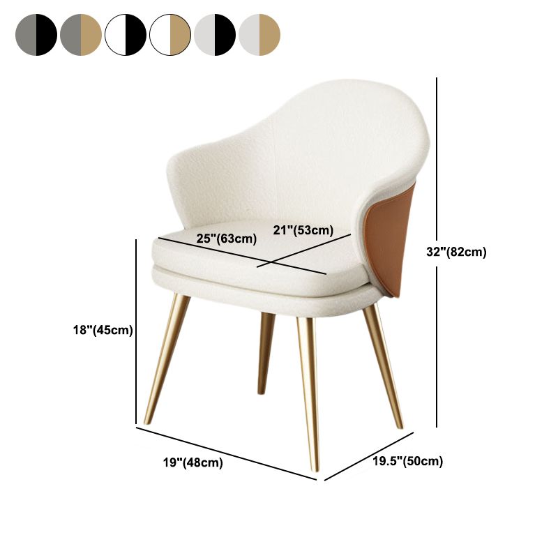 Glam Faux Leather Dining Chair Wingback Side Chair in Matte Finish