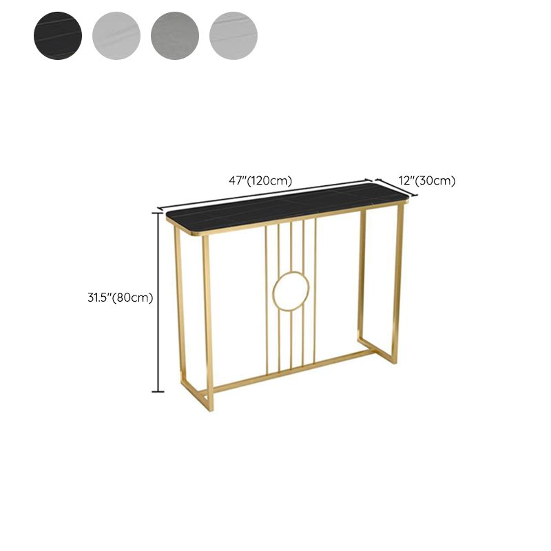 Mesa de acento de consola Glam rectángulo Table de consola de acabado antiguo en piedra