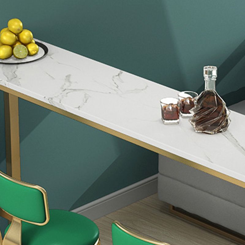 Table de bar de bistro de style moderne de table en faux marbre blanc pour le salon