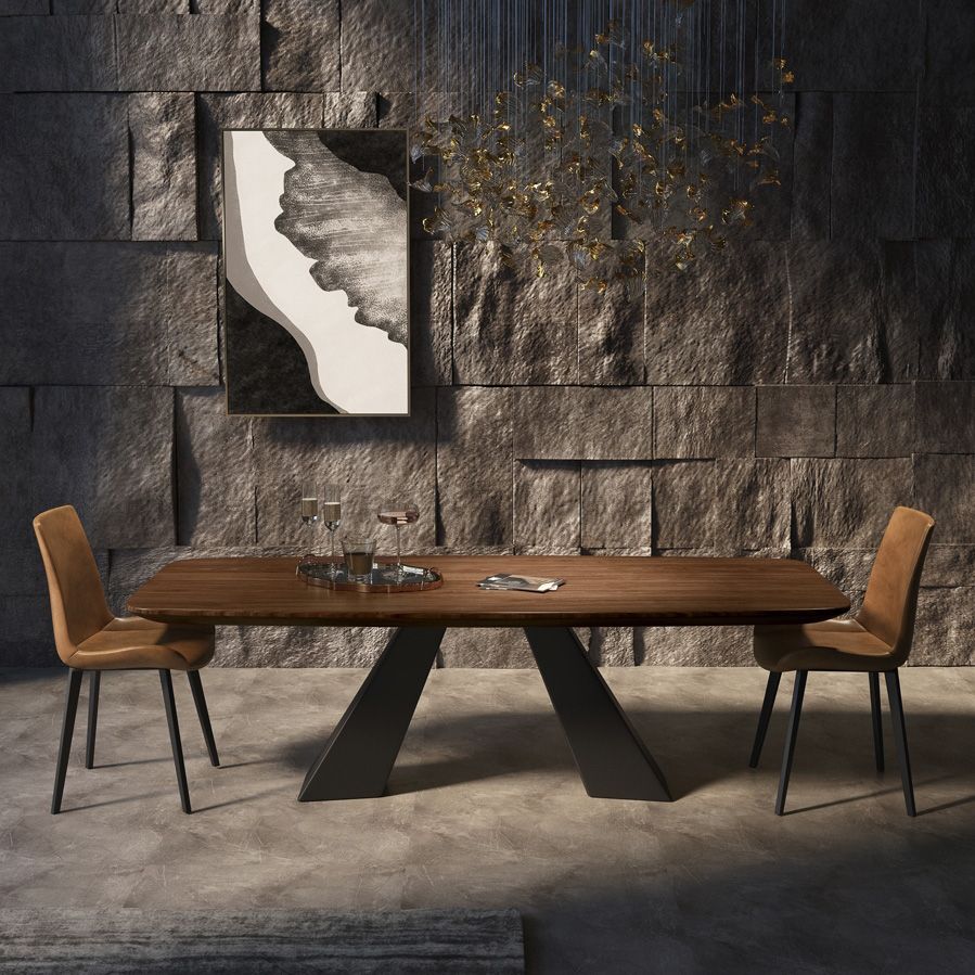 Rectangle Dining Table Industrial Style Double Pedestal Base Table for Dining Room Clearhalo ' dining_table' 'Dining Tables & Seating' 'Dining Tables' 'furn' 'furn_dining_table' 'Furniture' 'furniture_dining_table' 'Kitchen & Dining Furniture' 'kitchen&dining_furn' 'kitchen' 'kitchen_dining_table' 1200x1200_4f17dc5f-9e6f-4e69-9079-bb1b98662e88