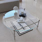 Contemporary Round Coffee Table with Glass Top and Steel Legs in Clear Clearhalo 'Coffee & Accent Tables' 'Coffee Tables' 'coffee_tables' 'furn' 'furn_coffee_tables' 'Furniture' 'Living Room Furniture' 1200x1200_4f1825b6-852b-41f6-ba05-2f2468fe7c74