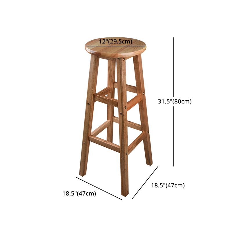 Modern Round Backless Bar Stool Indoor Oak Wood Natural Finish Counter Stool Clearhalo 'Bar Furniture' 'Bar Stools' 'bar_stools' 'furn' 'furn_bar_stools' 'furniture_bar_stools' 'Kitchen & Dining Furniture' 'kitchen&dining_furn' 'kitchen' 'kitchen_furn' Furniture' 1200x1200_4f18e254-92a3-48ff-a65d-c45082dc593c