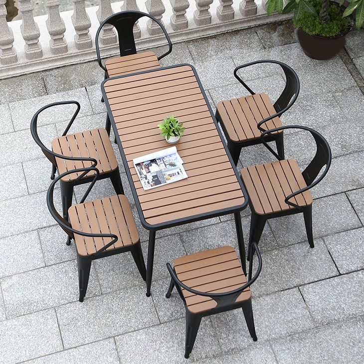 Set tavolo da pranzo in metallo stile moderno Set dinette da esterno 1/2/3/5/7 pezzi