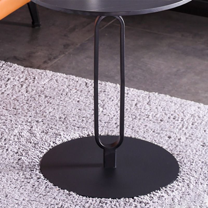 Round Marble Top End Table Metal Pedestal Sofa Side End Table for Living Room