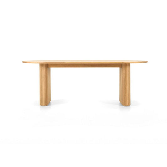 Contemporary Style Dining Table Oval Solid Wood Table for Home Kitchen