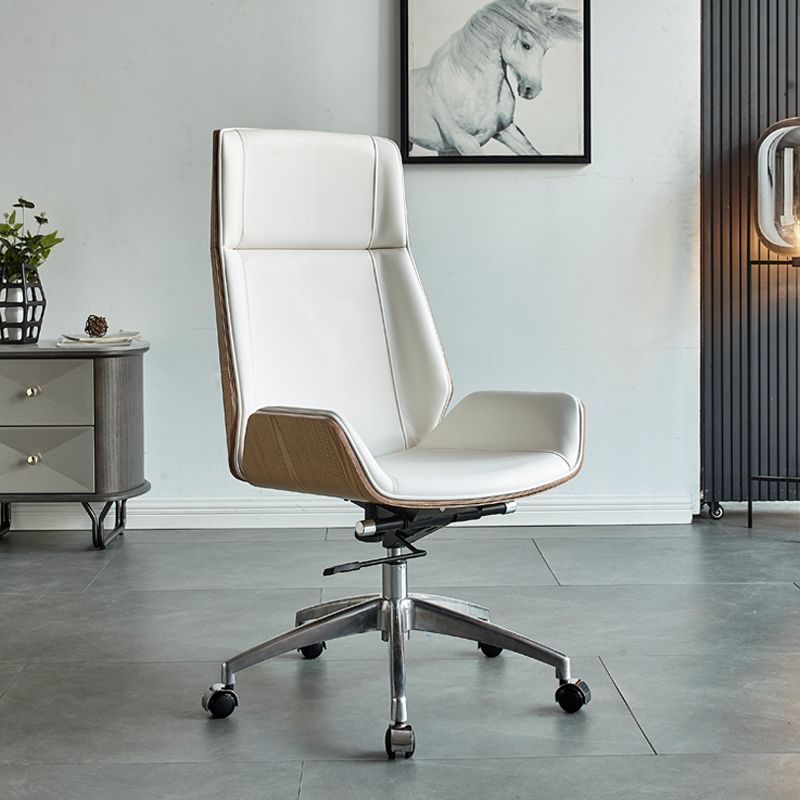 High Back Office Chair Rotatable Leather Desk Chair with Wheels Clearhalo 'furn' 'furn_office_chair' 'Furniture' 'Office Chairs' 'Office Furniture' 'office_chair' 1200x1200_4f1c30ac-f7d1-48c8-8f00-a01d6849e0ca