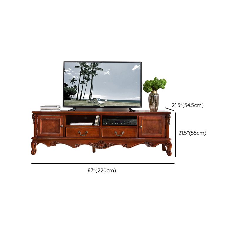 Traditional Wood TV Stand Console Open Storage TV Media Stand with Doors for Living Room Clearhalo 'furn' 'furn_tv_stands_entertainment_centers' 'Furniture' 'Living Room Furniture' 'TV Stands & Entertainment Centers' 'TV Stands & Media Storage Furniture' 'tv_stands_entertainment_centers' 1200x1200_4f1c70c1-9cfe-4240-833e-c34855ce02d7