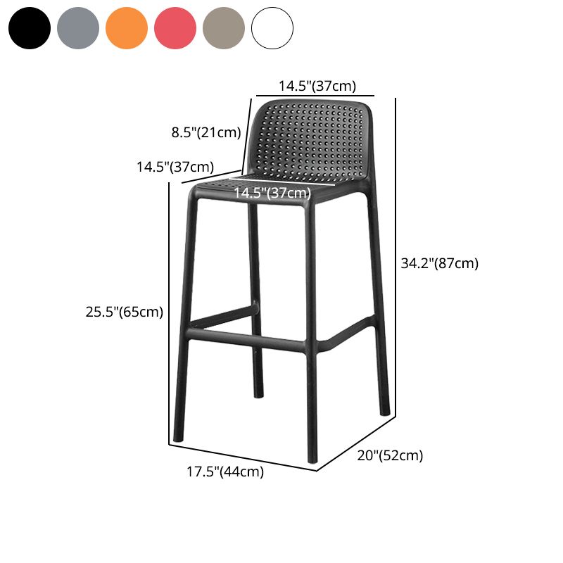 Scandinavian Plastic Dining Room Armless Stool Low Back Bar Stool for Kitchen Clearhalo 'Bar Furniture' 'Bar Stools' 'bar_stools' 'furniture_bar_stools' 'Kitchen & Dining Furniture' 'kitchen&dining_furn' 'kitchen' 'kitchen_furn' Furniture' 1200x1200_4f1c8814-d0ca-48d4-af47-836b88eed60b