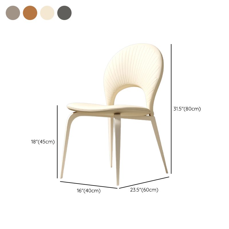 Piernas blancas silla de comedor tapizada contemporánea para el hogar