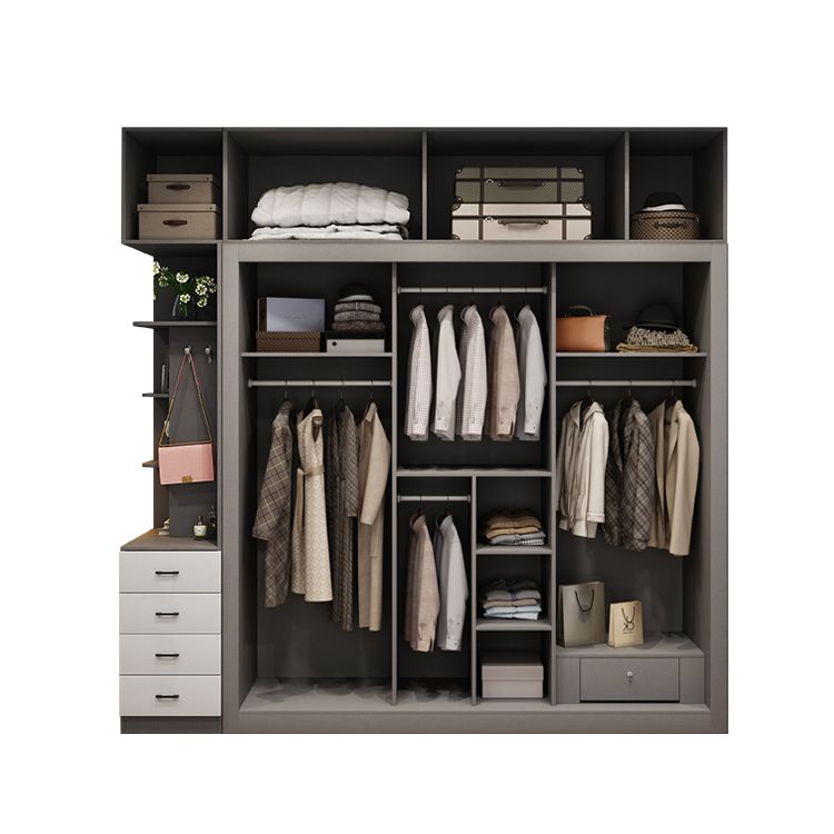 Contemporary Style Wooden Wardrobe White Colour Soft Close Door Wardrobe Closet Clearhalo 'Armoires & Wardrobes' 'armoires_wardrobes' 'Bedroom Furniture' 'furn' 'furn_armoires_wardrobes' 'Furniture' 1200x1200_4f21e658-f518-494f-a8b5-82e41d8429df