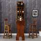 Table de bistro en bois de pin marron avec support à vin, table de pub pour bar