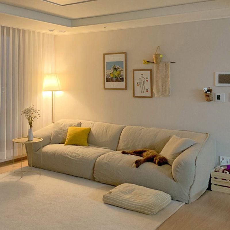 Contemporary Tight Back Sofa 29.53"High Tuxedo Arm Sofa,Beige Clearhalo 'furn' 'furn_sofas' 'Furniture' 'furniture_sofas' 'kitchen' 'kitchen_sofas' 'Living Room Furniture' 'Sofa' 'sofas' 1200x1200_4f22ba58-06a5-4c66-940b-30b8cfe13c4d