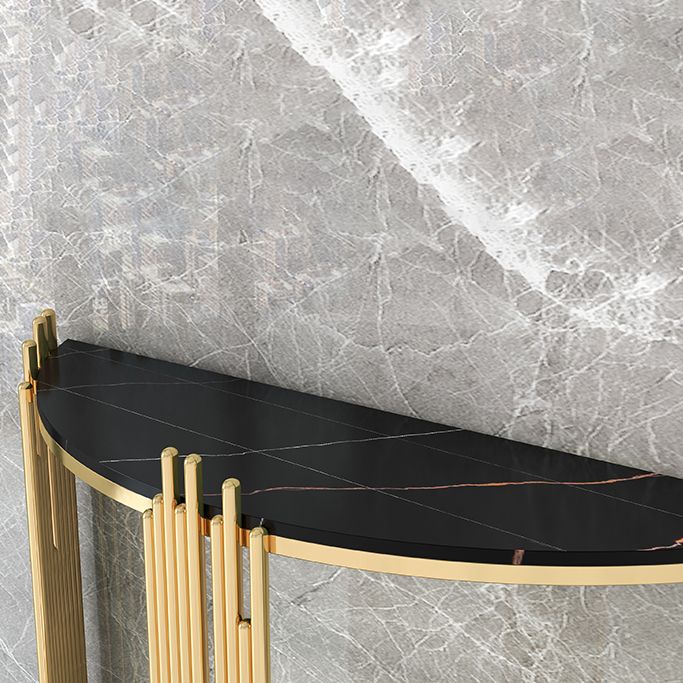 Tabla de acento de consola glamorosa Tabla de sofá de acabado antiguo con 2 estantes