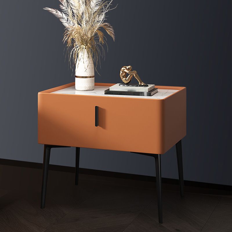 Mesa de mesa de acento de madera maciza de 20 "de altura con cajón