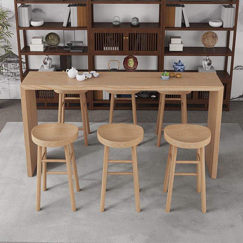 Natuurlijk dennenhoutbistro -tafel met dubbele voetstuk voor thuis