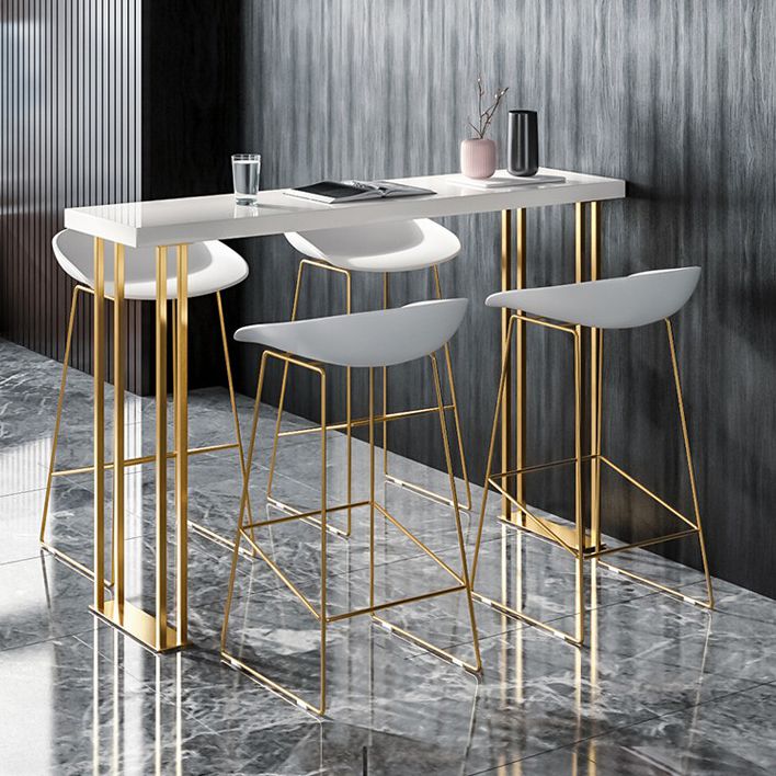 Glam Wood Counter Table with Rectangle Table Top Sled Table - 41.3" H Clearhalo 'Bar Furniture' 'Bar Tables' 'bar_tables' 'furn' 'furn_bar_tables' 'Furniture' 'furniture_bar_tables' 'Kitchen & Dining Furniture' 1200x1200_4f25129c-ebaa-442f-a4be-cc4488ecf62a