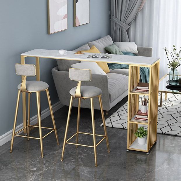 Glam Marble 1/2/3 Pieces Counter Height Set Rectangle Indoor Counter Set with Storage Clearhalo 'Bar Furniture' 'furn' 'furn_home_bar_bar_sets' 'Furniture' 'Home Bars & Bar Sets' 'home_bar_bar_sets' 'Kitchen & Dining Furniture' 1200x1200_4f251ae1-80ee-479f-8466-cad124d2490a
