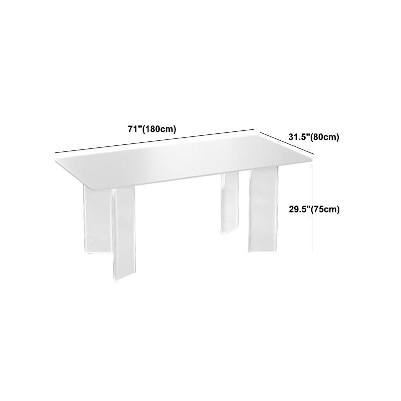 Modern White Dining Set Rectangle 1/2/4/5/7 Stone and Acrylic Pieces Dinette Set Clearhalo 'Dining Room Sets' 'Dining Tables & Seating' 'dining_room_set' 'furn' 'furn_dining_room_set' 'Furniture' 'Kitchen & Dining Furniture' 1200x1200_4f267832-9065-4d36-b72c-aaa6c5b61bf3