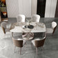 Casual Sintered Stone Standard Dining Table Rectangle Shape Dining Table with Pedestal Base Clearhalo ' dining_table' 'Dining Tables & Seating' 'Dining Tables' 'furn' 'furn_dining_table' 'Furniture' 'furniture_dining_table' 'Kitchen & Dining Furniture' 'kitchen&dining_furn' 'kitchen' 'kitchen_dining_table' 1200x1200_4f27af5e-3916-4ba8-a91a-a7d462283ced