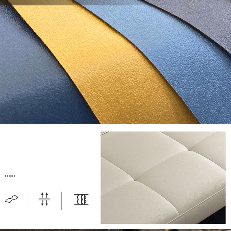 Faux leather Sleeper Sofa White Sofa Bed with Pillow Back, 37.40" Wide