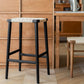 Backless Dining Stools Rectangle Armless Bar Stools with Wood Base