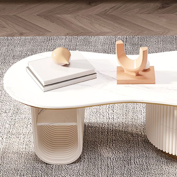 Modern Geometric Coffee Table with Drawer Stone Top Cocktail Table Clearhalo 'Coffee & Accent Tables' 'Coffee Tables' 'coffee_tables' 'furn' 'furn_coffee_tables' 'Furniture' 'Living Room Furniture' 1200x1200_4f28a32f-6d67-450d-ad87-0b00d3cd5606