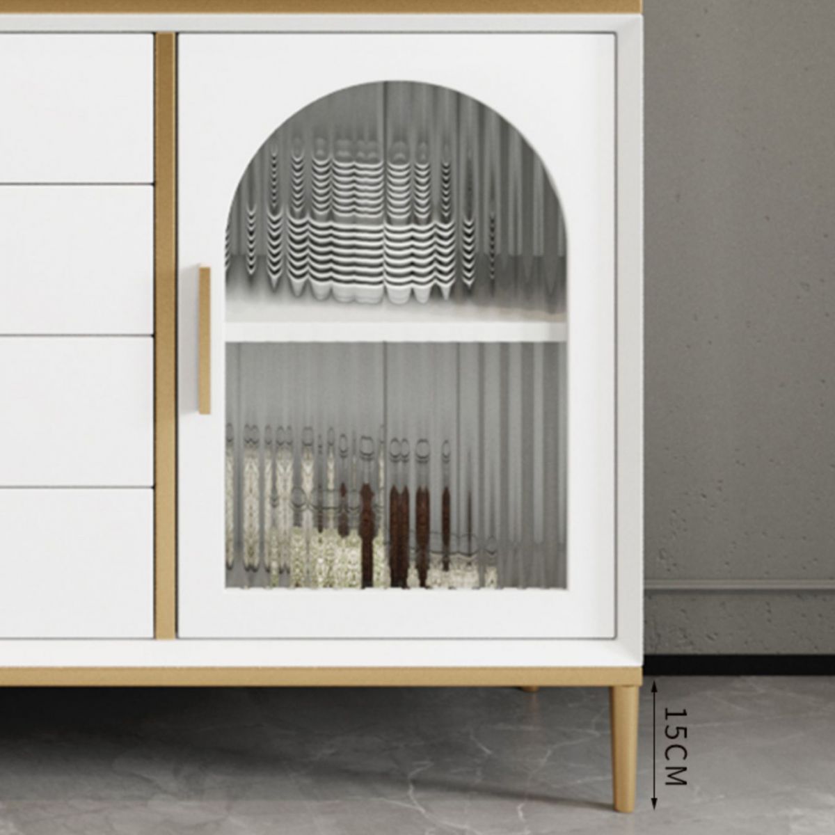 Armadio in stile glam Armadio artificiale telaio in legno e lateà cucina per porte in vetro per sala da pranzo