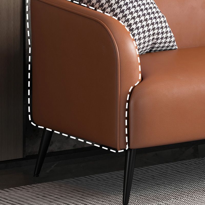 Stain Resistant Faux Leather Sofa Tuxedo Arm Sofa for Living Room Clearhalo 'furn' 'furn_sofas' 'Furniture' 'Living Room Furniture' 'Sofa' 'sofas' 1200x1200_4f2963e3-40f0-49fd-9271-bcb6a948ad71