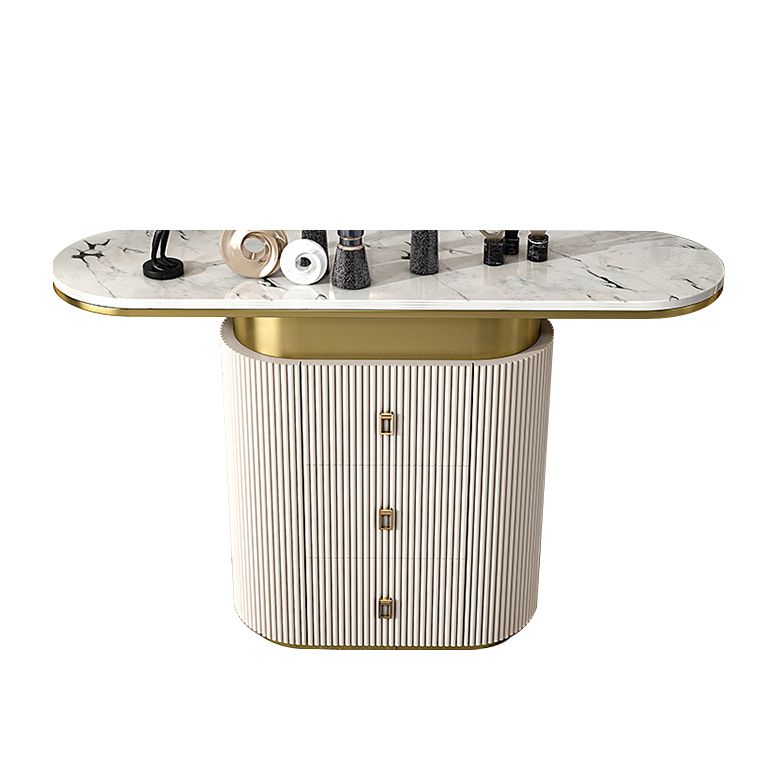 Tavolo da tavolo da divano in marmo di glam ovale tavolo da divano con cassetto per Hall