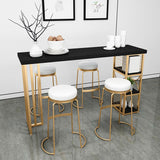 Glam Round Bar Stools Gold Metal Dining Stools with Footrest Clearhalo 'Bar Furniture' 'Bar Stools' 'bar_stools' 'furn' 'furn_bar_stools' 'Furniture' 'Kitchen & Dining Furniture' 1200x1200_4f2a818b-b80a-48e9-8096-c32463a6032c