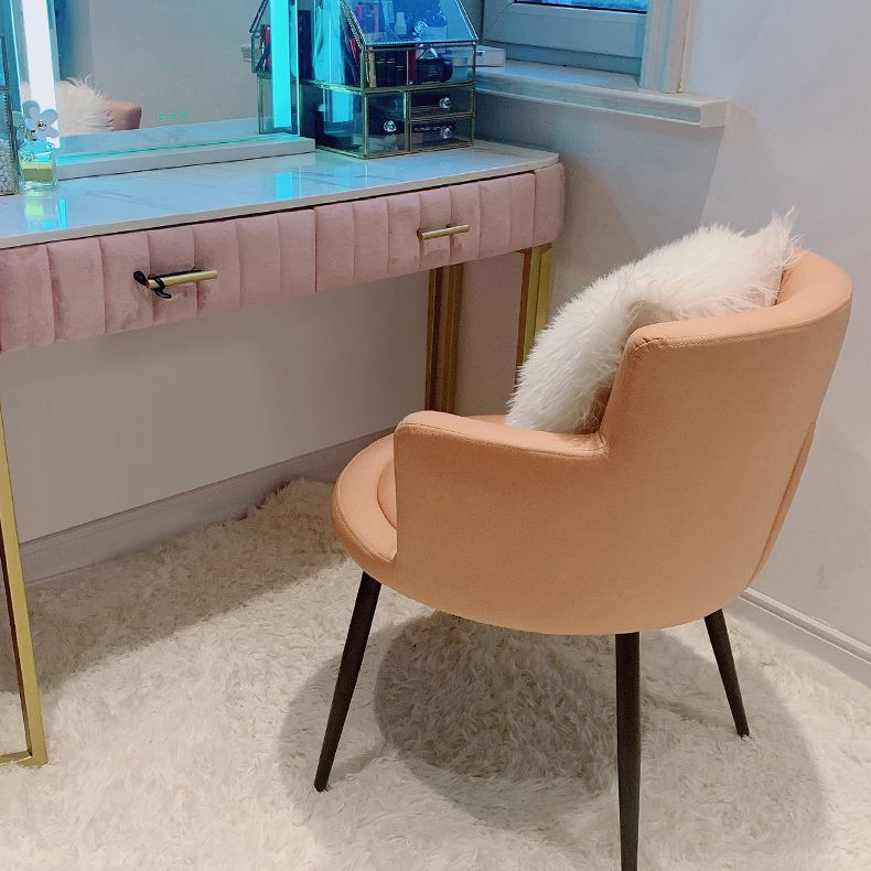 Contemporary Metal Dining Room Chair Upholstered Arm Single Dining Chair Clearhalo ' kitchen&dining_furn' 'Dining Chairs' 'Dining Tables & Seating' 'dining_chair' 'furn' 'furn_dining_chair' 'Furniture' 'furniture_dining_chair' 'Kitchen & Dining Furniture' 'kitchen' 1200x1200_4f2b32a2-0ec4-4b56-96ab-41609b49d52d