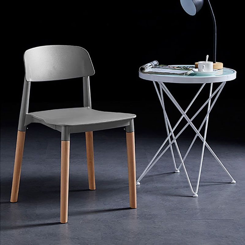 Scandinavian Design Open Back Dining Side Chairs Plastic Dining Armless Chair Clearhalo ' kitchen&dining_furn' 'Dining Chairs' 'Dining Tables & Seating' 'dining_chair' 'furn' 'furn_dining_chair' 'Furniture' 'furniture_dining_chair' 'Kitchen & Dining Furniture' 'kitchen' 1200x1200_4f2d1516-79ce-4c9e-a0cb-22e959c9314e
