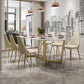 Luxury Sintered Stone Dining Table Rectangle Table with Gold Trestle Base Clearhalo 'Dining Tables & Seating' 'Dining Tables' 'dining_table' 'furn' 'furn_dining_table' 'Furniture' 'Kitchen & Dining Furniture' 1200x1200_4f2d7e51-1c7c-4ca3-8ce9-214f207f9269