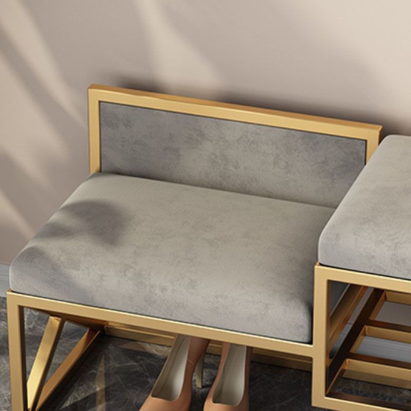 Panchina di ingresso moderna panca in metallo imbottito con deposito per scarpe, 14 "W