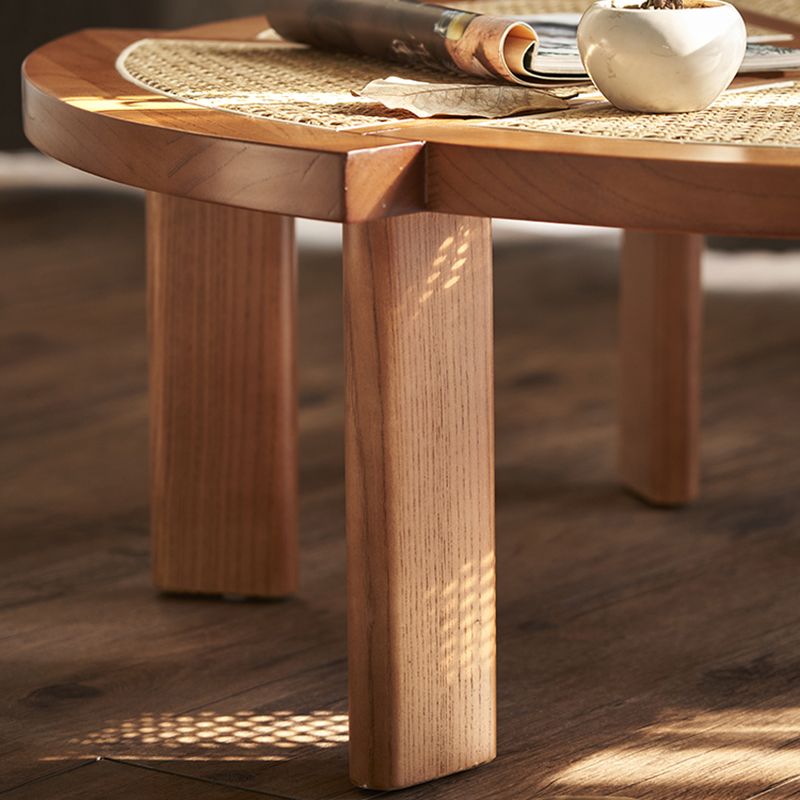 12,9 "H moderno a 6 gambe in legno Rattan Tavolino rotondo per appartamento