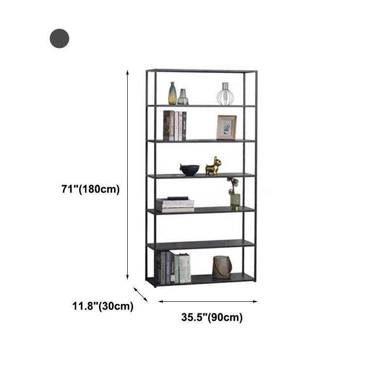 Contemporary Bookcase Metal Open Back Bookshelf for Home Office Clearhalo 'Bookcases' 'furn' 'furn_bookcases' 'Furniture' 'Office Furniture' 1200x1200_4f2f5214-a411-4fba-a6a8-162478bffe60