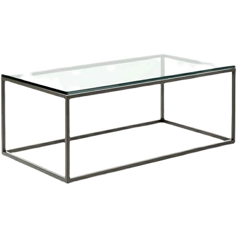 17.7" Tall Modern Steel Frame Base Glass Rectangular Table Top Coffee Table Clearhalo 'Coffee & Accent Tables' 'Coffee Tables' 'coffee_tables' 'furn' 'furn_coffee_tables' 'Furniture' 'furniture_coffee_tables' 'Living Room Furniture' 1200x1200_4f3001de-5faa-4d78-8515-96dfea46bab0