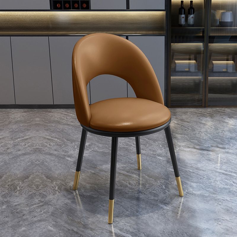 Sillas de comedor de estilo nórdico silla de comedor sin brazo con patas de metal para cocina