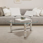Glass Top Steel Coffee Table Round Minimalist Modern Coffee Table Clearhalo 'Coffee & Accent Tables' 'Coffee Tables' 'coffee_tables' 'furn' 'furn_coffee_tables' 'Furniture' 'Living Room Furniture' 1200x1200_4f30b630-8c36-42fc-8e38-8df4c8187a07