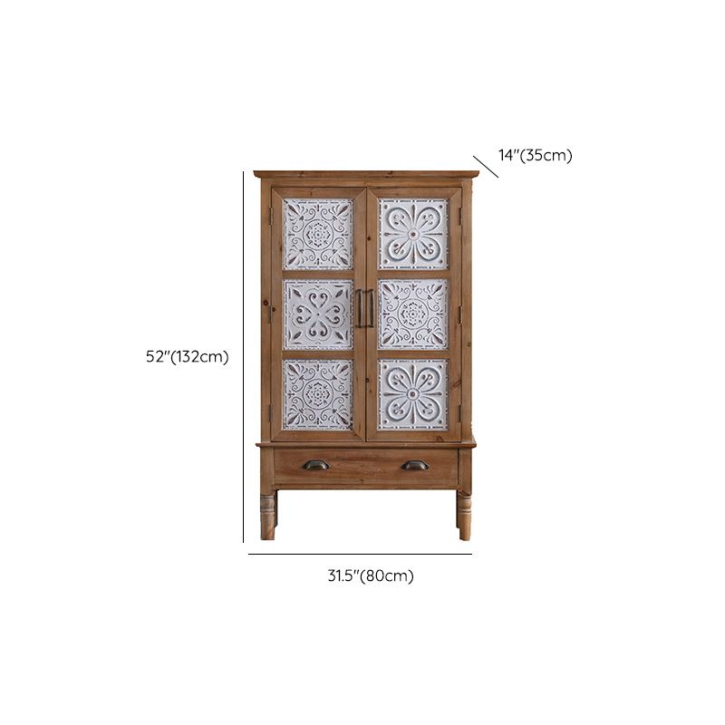 Gabinete de acento de madera angustiado cofre de madera maciza industrial con cajones