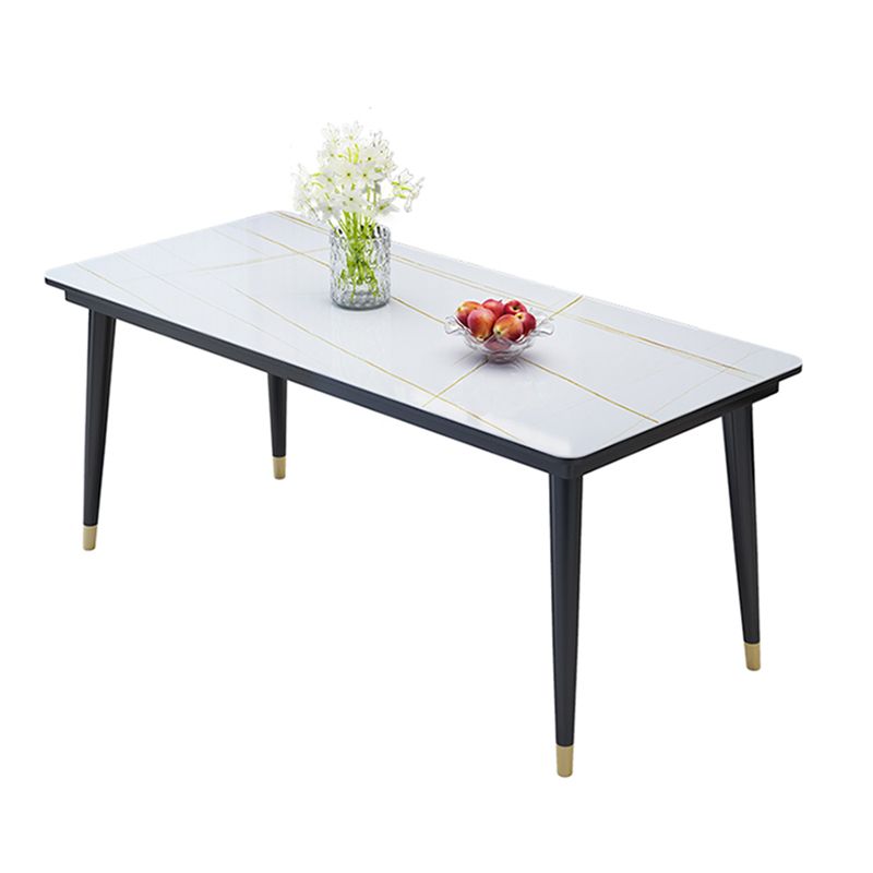 Simple Rectangle Shape Kitchen Dining Table Sintered Stone Dining Table with 4 Legs Base Clearhalo ' dining_table' 'Dining Tables & Seating' 'Dining Tables' 'furn' 'furn_dining_table' 'Furniture' 'furniture_dining_table' 'Kitchen & Dining Furniture' 'kitchen&dining_furn' 'kitchen' 'kitchen_dining_table' 1200x1200_4f326a0a-9b62-4e61-b19f-553befe744d9